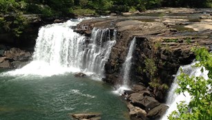 View of Little River Falls in the Spring