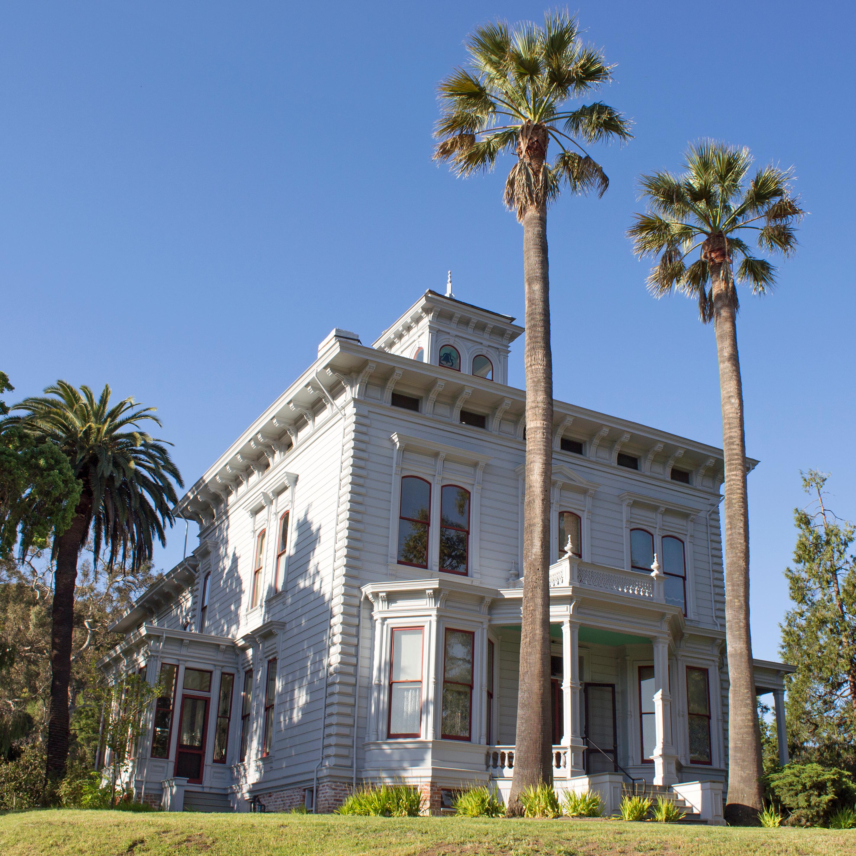 Two-story white Italianate house