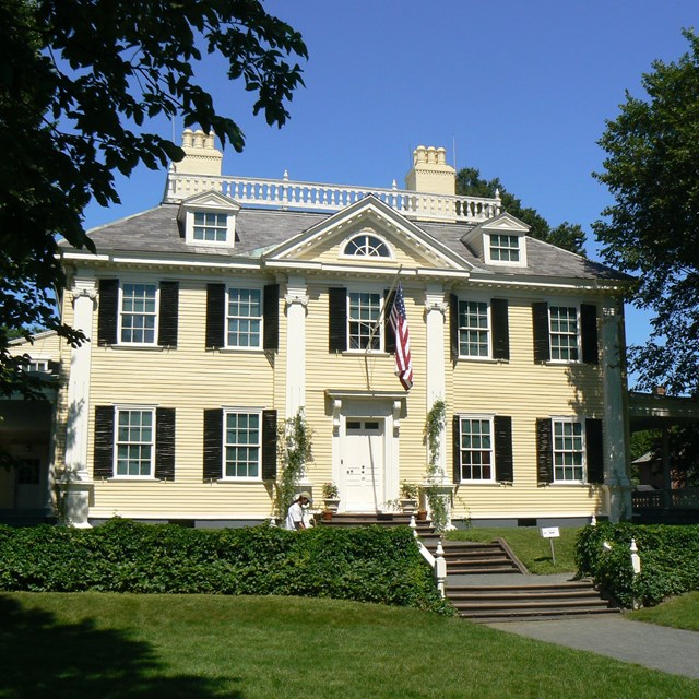 Two-story yellow house