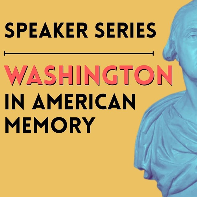 Speaker Series Washington in American Memory with stylized blue bust of George Washington