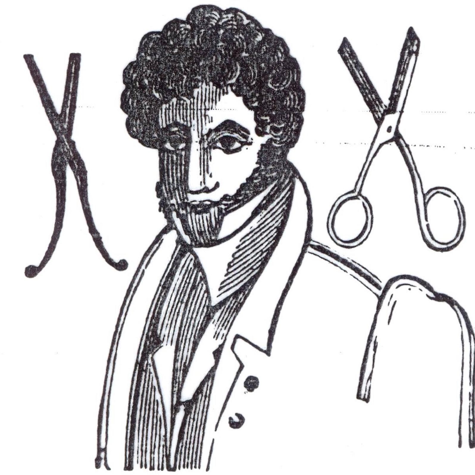 An ad from the 1840s depicts Horatio Foster, a Black barber in Lowell.