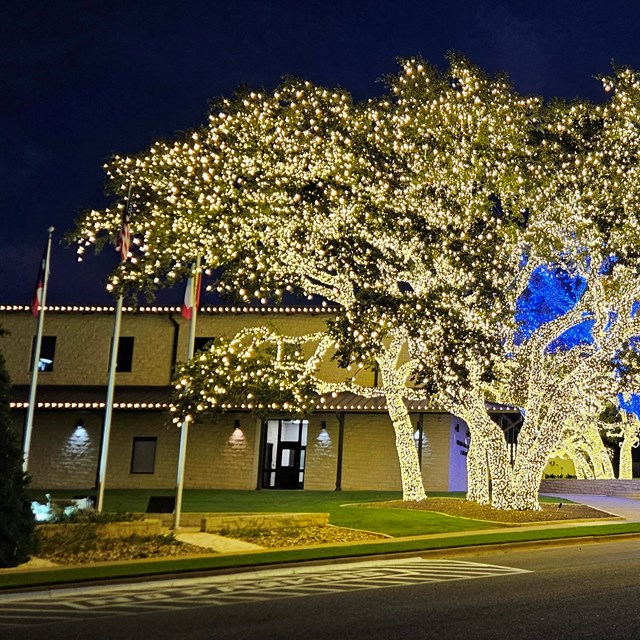 Holiday lights at Pedernales Electric Cooperative