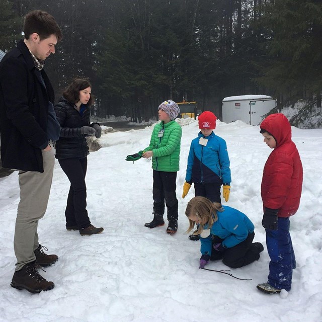 Kids at Forest Center with Park staff