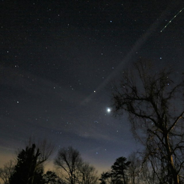 A starry night sky.