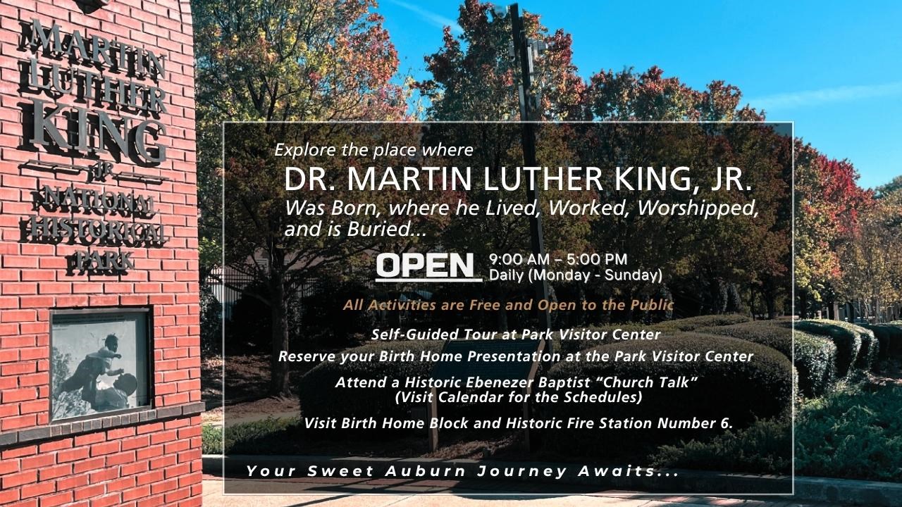 Photograph of the MLK Jr National Historical Park title/entrance Pilon 