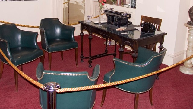 Desk and chairs