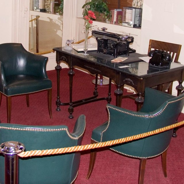 Desk and chairs