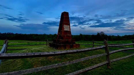 The Deep Cut Monument at Sunset