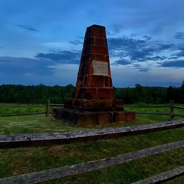 Photo of the Deep Cut Monument at Sunset