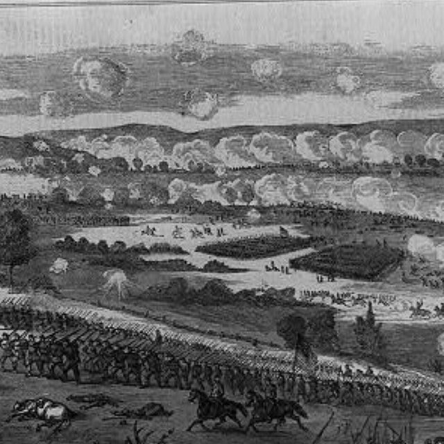 Period drawing of the Battle