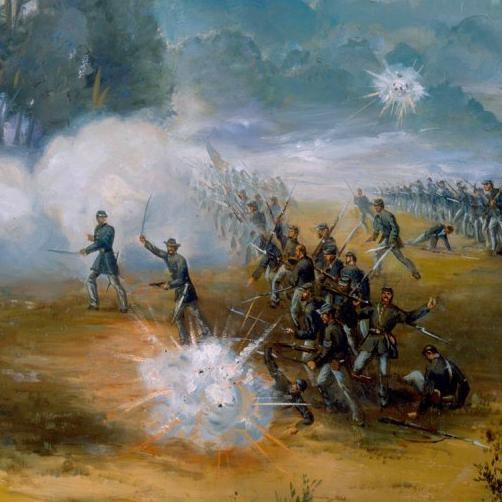 Cyclorama of the attack at the Deep Cut
