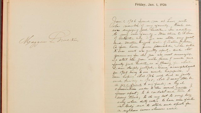 two pages of a diary, from Maggie L. Walker's 1926 diary