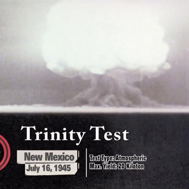 Explosion of a nuclear bomb being tested