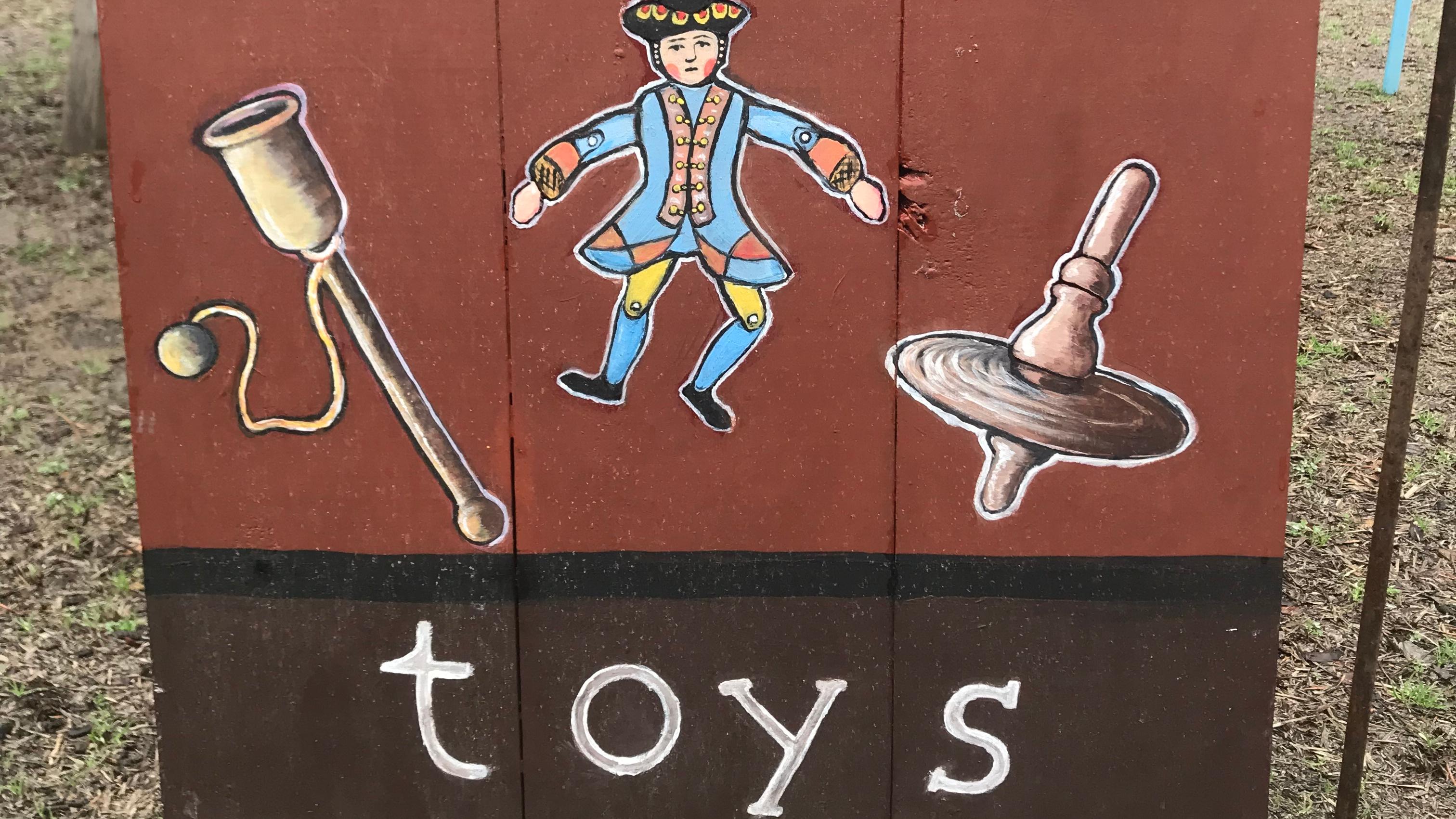 Colonial toy sign 