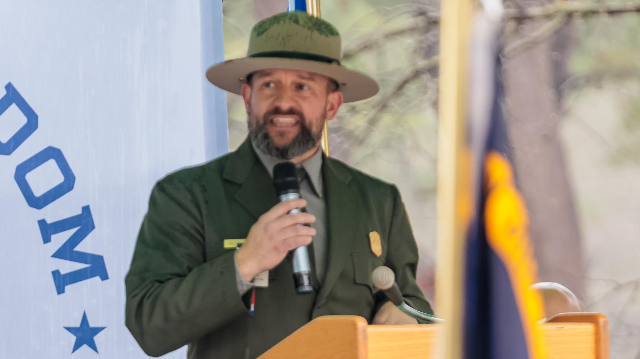 Ranger standing at a podium