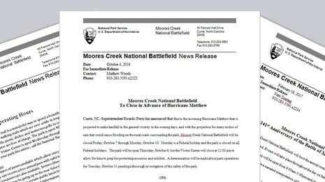 News Releases from Moores Creek