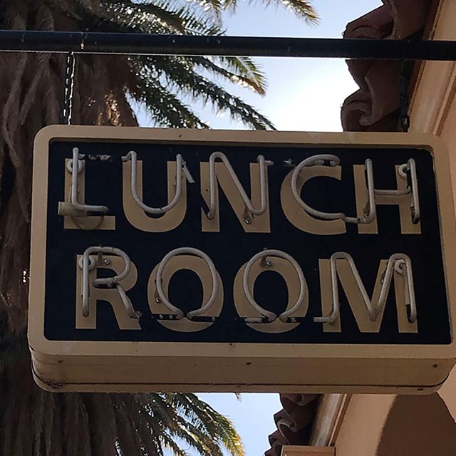 Historic Lunch Room Sign at Kelso Depot