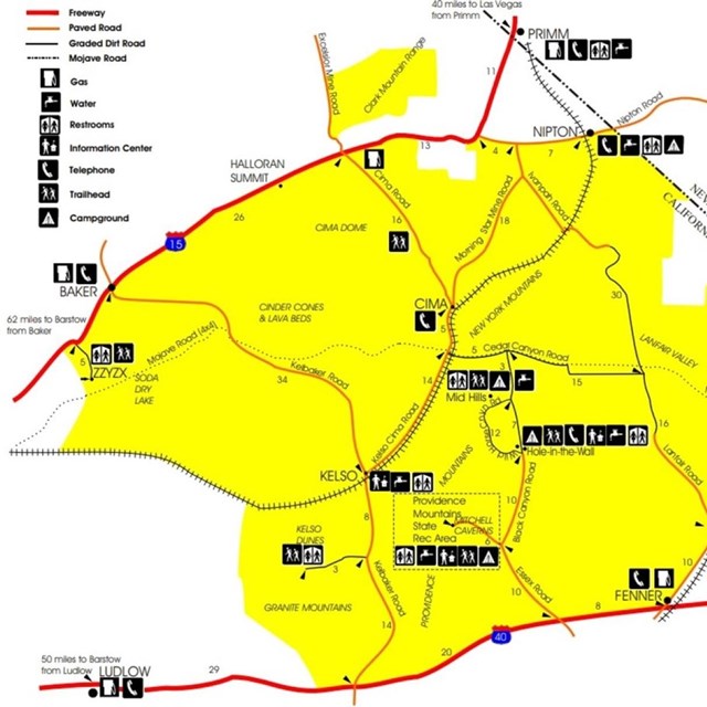 Map Showing Gas Station Locations Near the Preserve