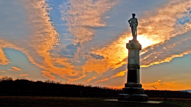 14th New Jersey Monument at sunset