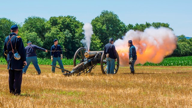 Federal Artillery Firing a Cannon