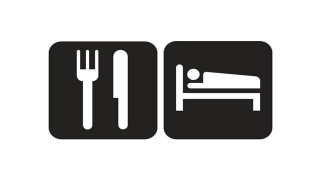 Restaurant and lodging map symbols