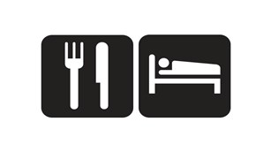 Restaurant and lodging map symbols