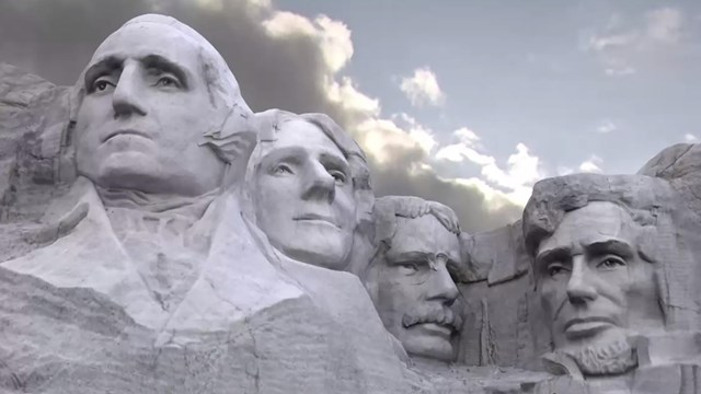 Image of Mount Rushmore created from digital scan data.