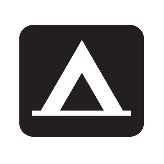 Camping map symbol with a tent.