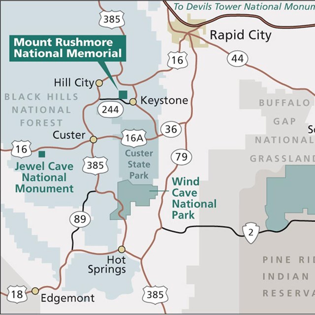 Map of the Black Hills area.