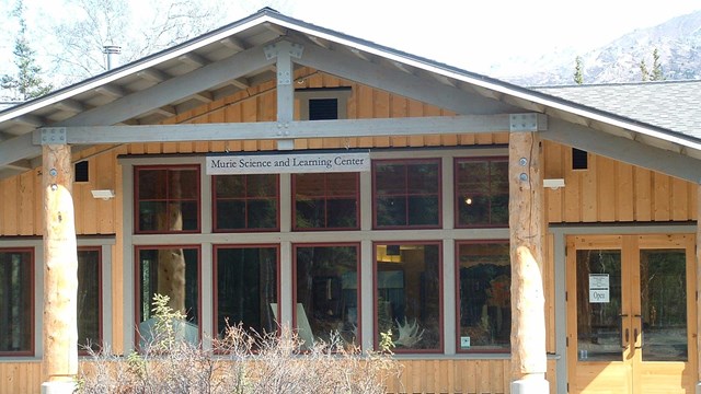 front of the murie science and learning center building