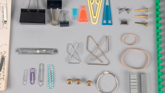 Different kinds of fasteners found in archives