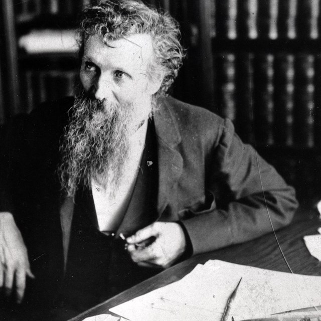 A Middle-Aged John Muir at His Desk