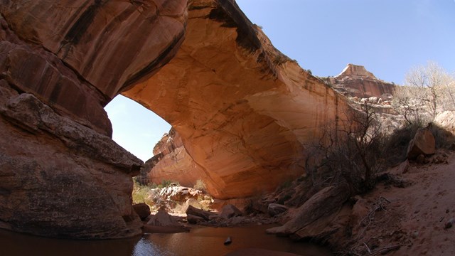 a massive natural stone bridge