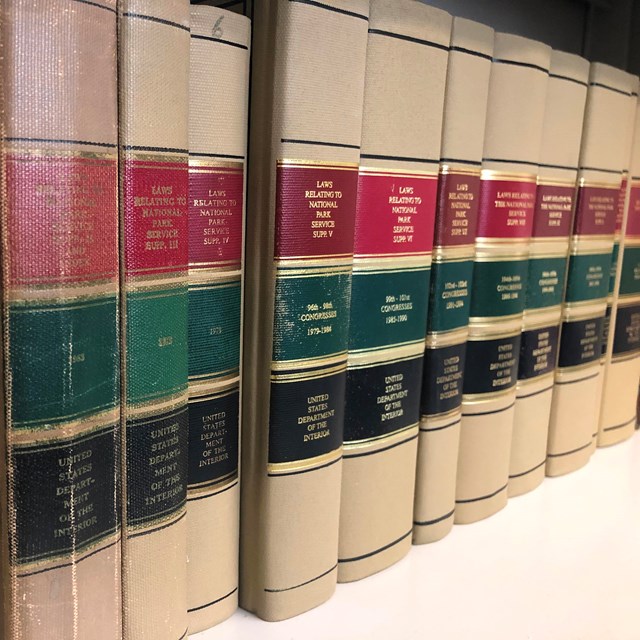 Law books on a shelf