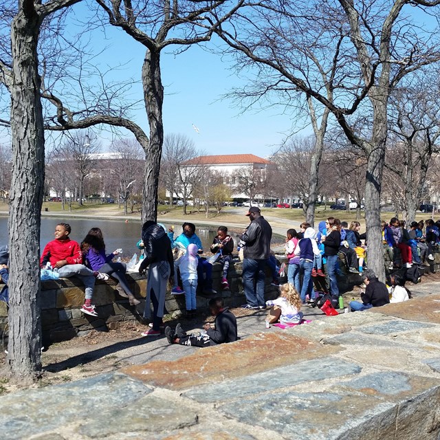 School Group on a Field Trip in the Park