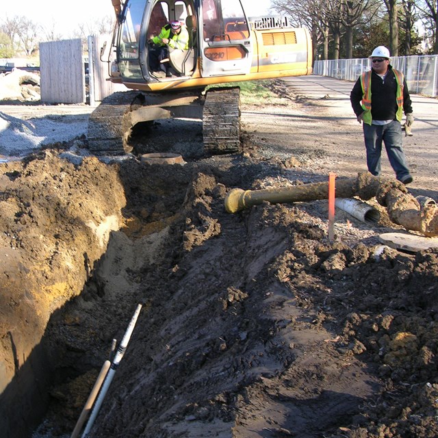 Construction Crew working on a trench