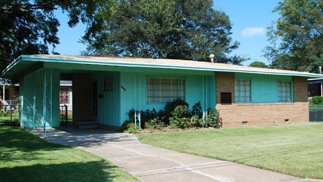 The Medgar and Myrlie Evers House is a one-story wood-frame house