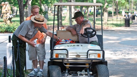 Park Rangers preparing for the event