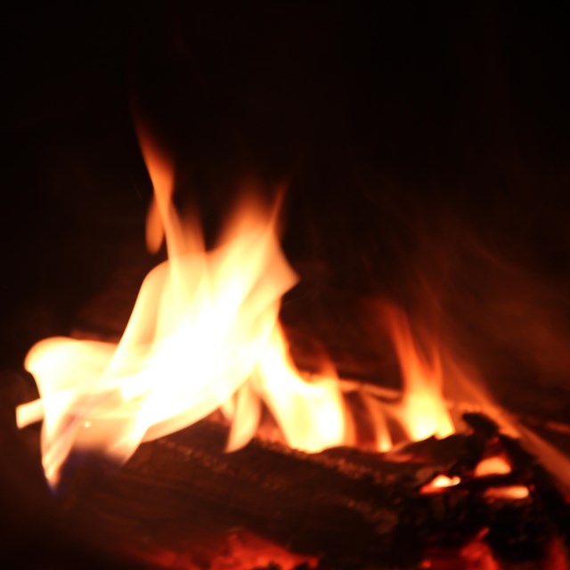 Flames on a black background.