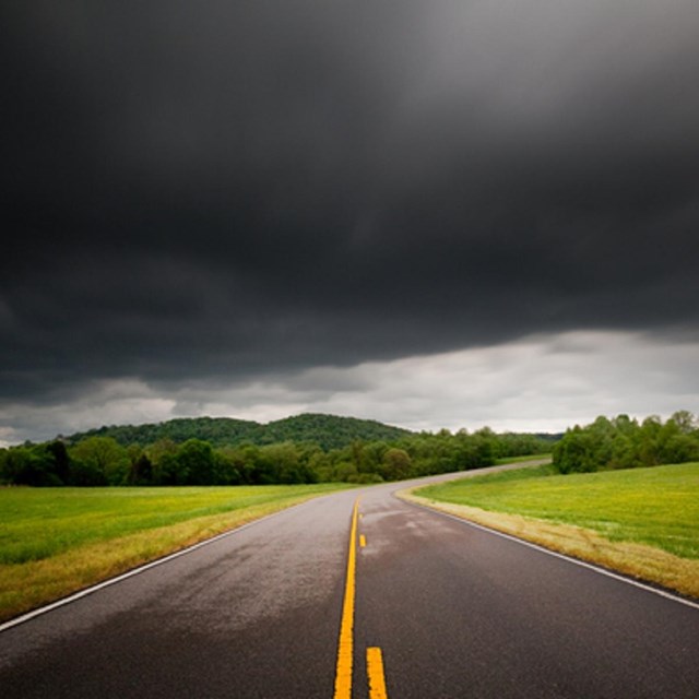 Storm clouds forming over the Natchez Trace Parkway