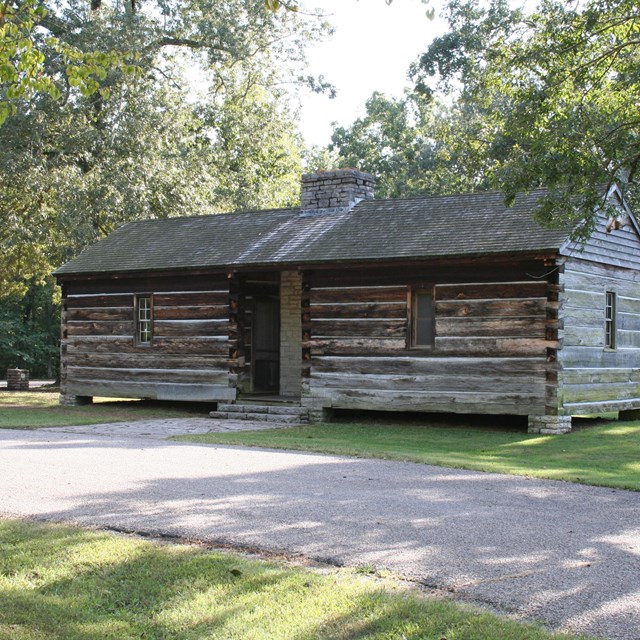 An old log dog trot cabin