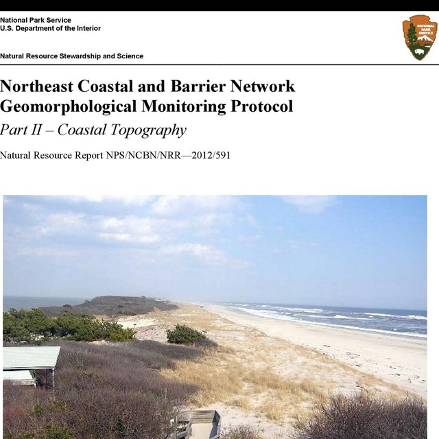 Screenshot of coastal topography monitoring protocol cover page