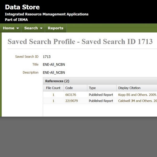 Screenshots of estuarine nutrient enrichment reports list