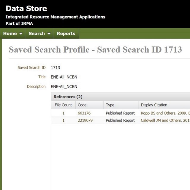 Screenshot of estuarine water quality reports list