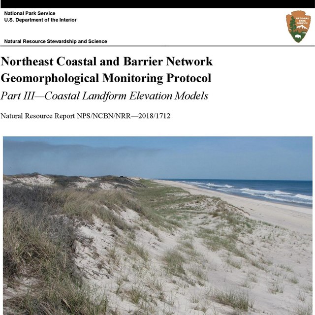 Screenshot of protocol cover page with photo of a dune by the sea