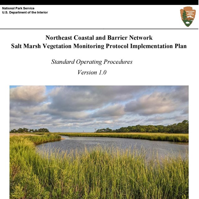 Screenshot of salt marsh vegetation monitoring protocol cover page