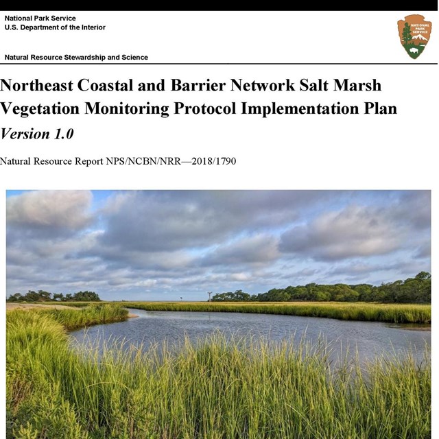 Screenshot of salt marsh vegetation monitoring implementation plan