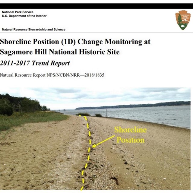 Screenshot of shoreline position monitoring report cover page