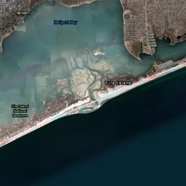 Screenshot of ocean shoreline map with data points