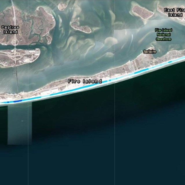 Screenshot of ocean shoreline map with data points